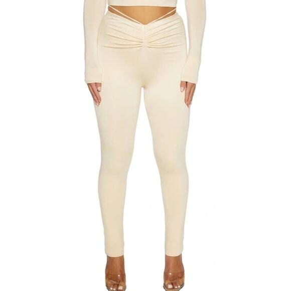 New ~ NAKED WARDROBE ~ Rich Tie Waist Leggings Size XL SO SOFT - Picture 1 of 6